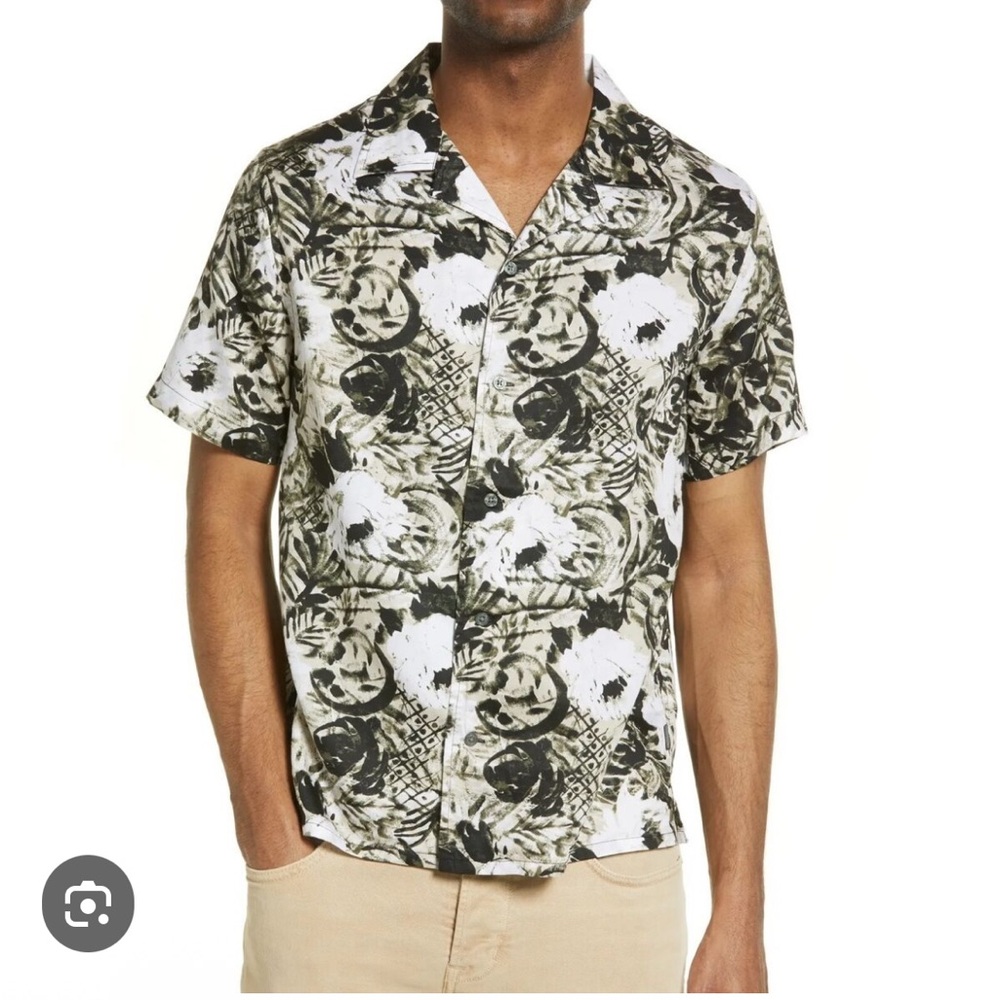 John Varvatos Black and White Casual Button Down Shirt